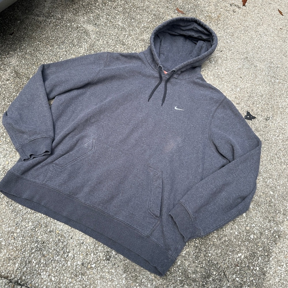 Nike The Athletic Dept Hoodie Mens XXL Charcoal Grey Pullover Swoosh Sweatshirt - Picture 2 of 6